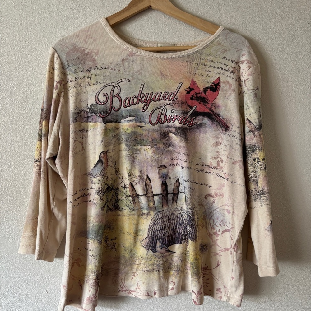 Y2K style Backyard Birds Top Cactus Size XL